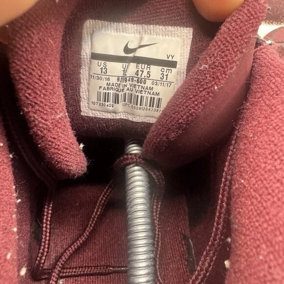 RARE 🚀 Size 13 - Nike Air More Uptempo Bordeaux Night Maroon 921949-600‎ - Picture 7 of 10